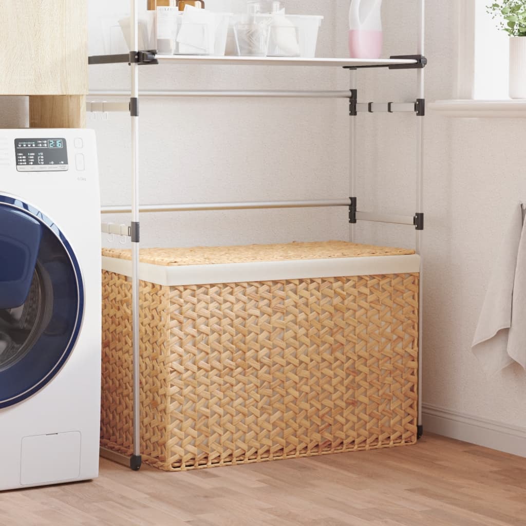 3 Section Water Hyacinth Laundry Basket Foldable | Simpledeals