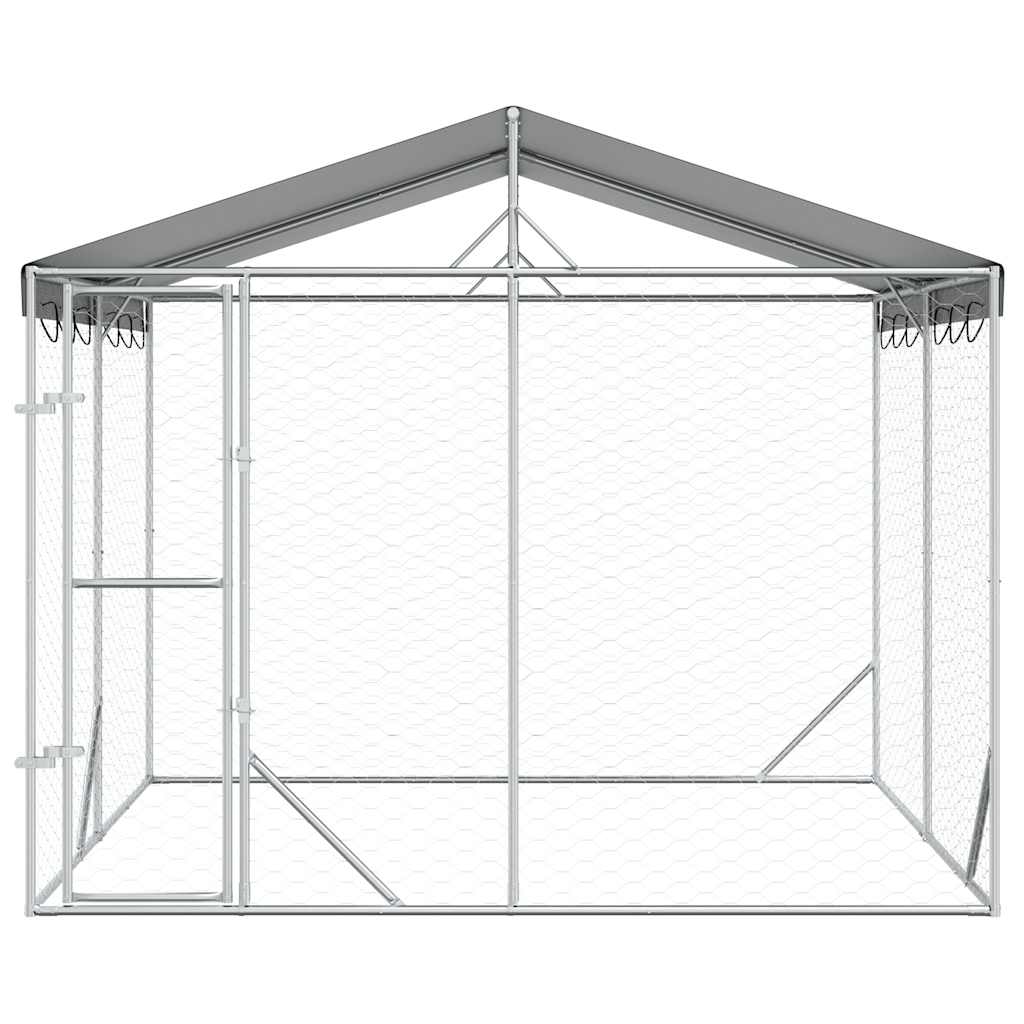 Large Galvanised Steel Dog Kennel 3x3m Roof | Simpledeals