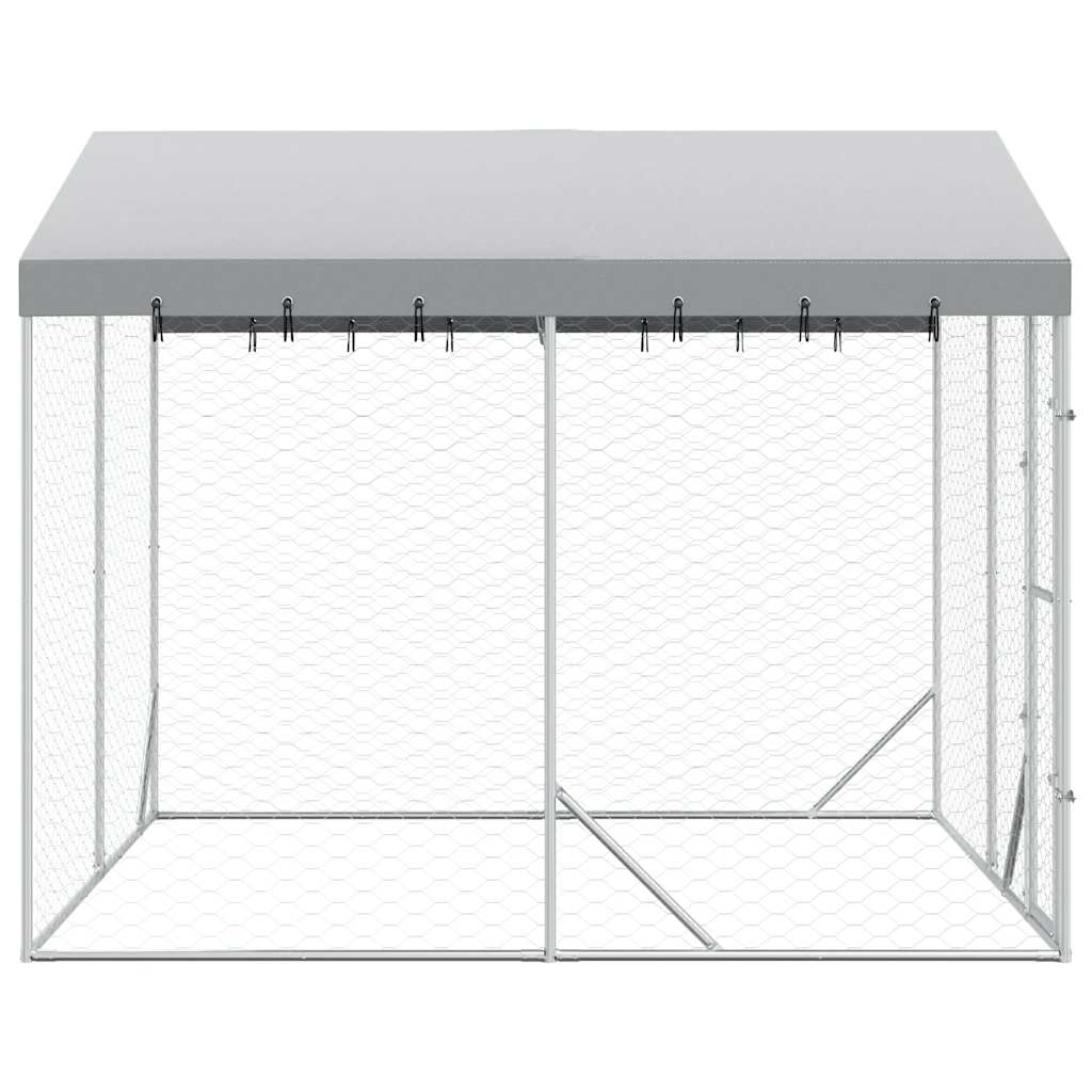 Large Galvanised Steel Dog Kennel 3x3m Roof | Simpledeals