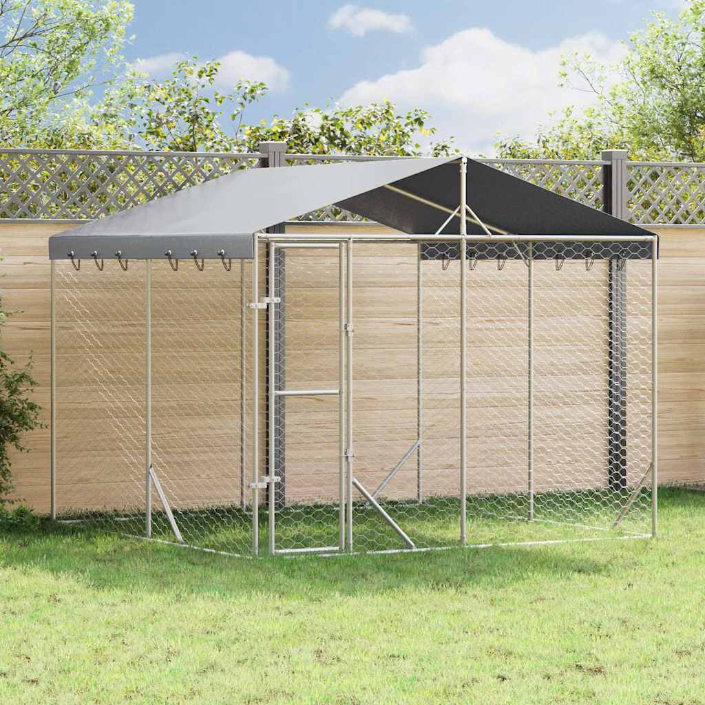 Large Galvanised Steel Dog Kennel 3x3m Roof | Simpledeals