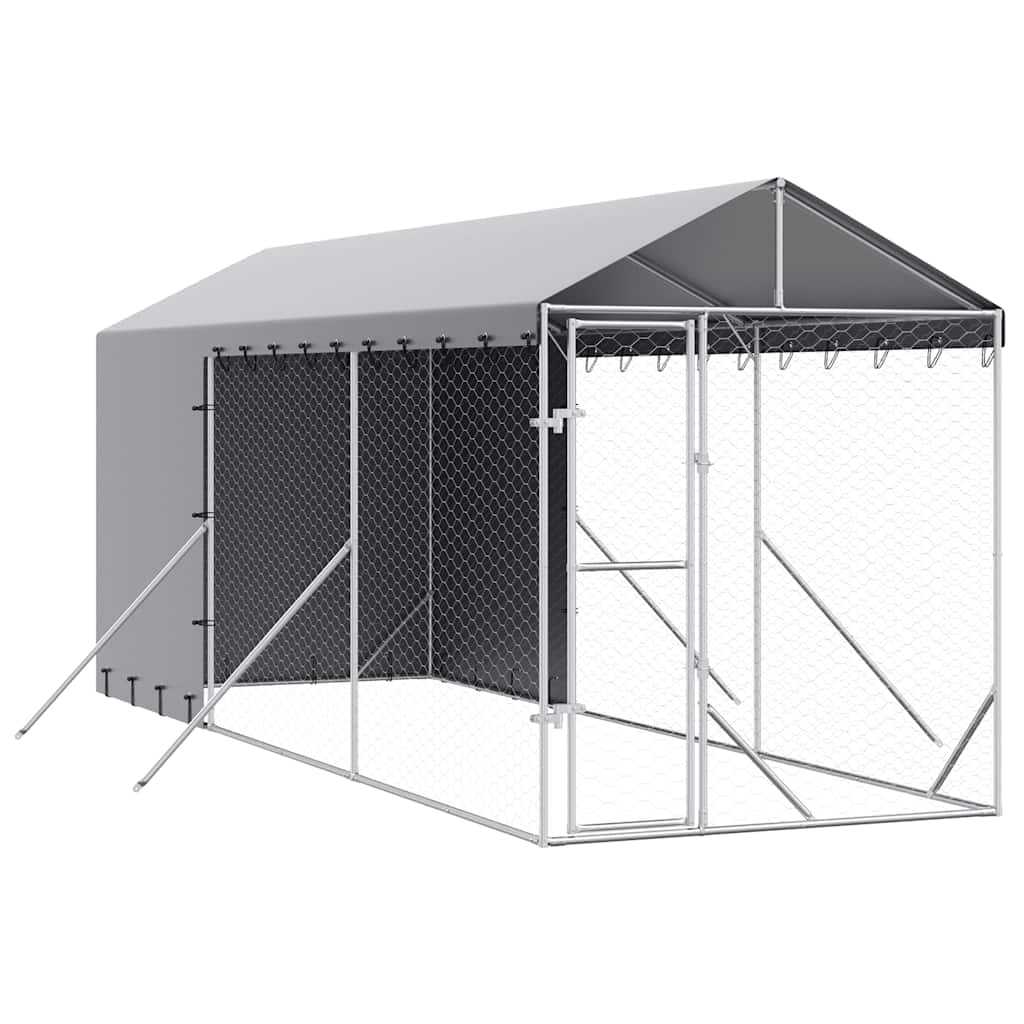 Large Outdoor Dog Kennel 2x6m Galvanised Steel | Simpledeals