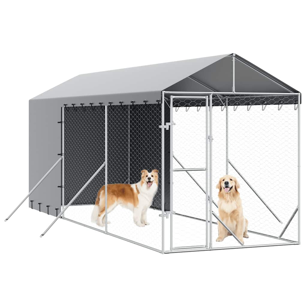 Large Outdoor Dog Kennel 2x6m Galvanised Steel | Simpledeals