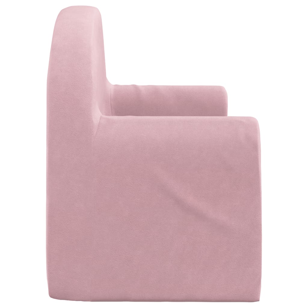 Kids Sofa Bed 2-Seater Pink Plush | Simpledeals