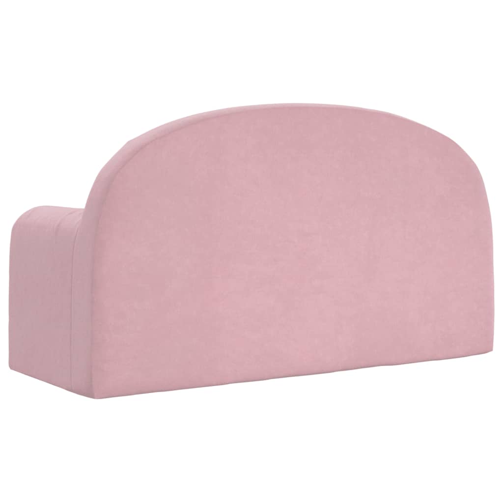 Kids Sofa Bed 2-Seater Pink Plush | Simpledeals