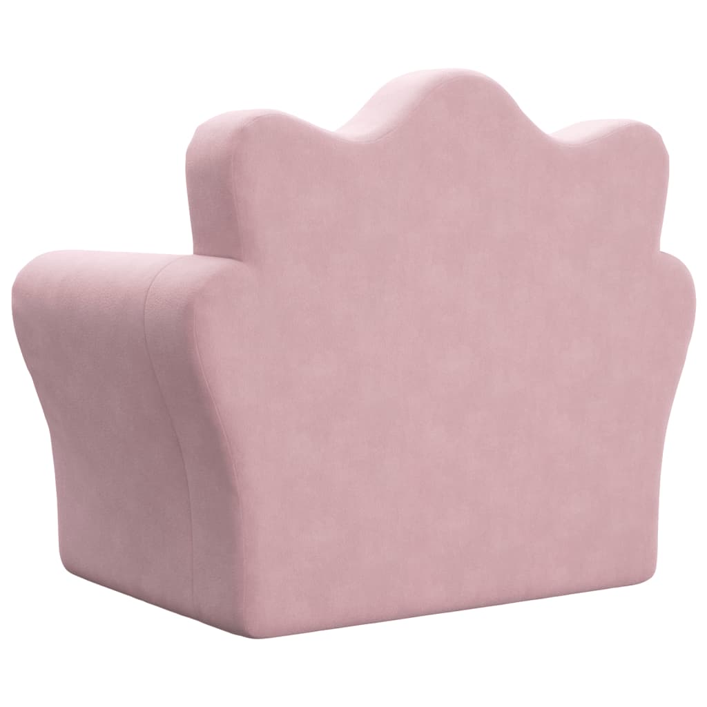 Kids Sofa Bed Pink Plush Foldable Armchair | Simpledeals