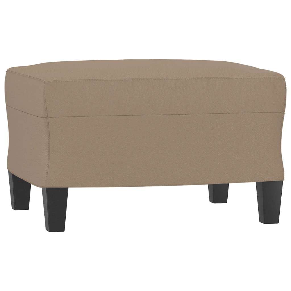 3-Seater Sofa with Footstool Cappuccino Faux Leather
