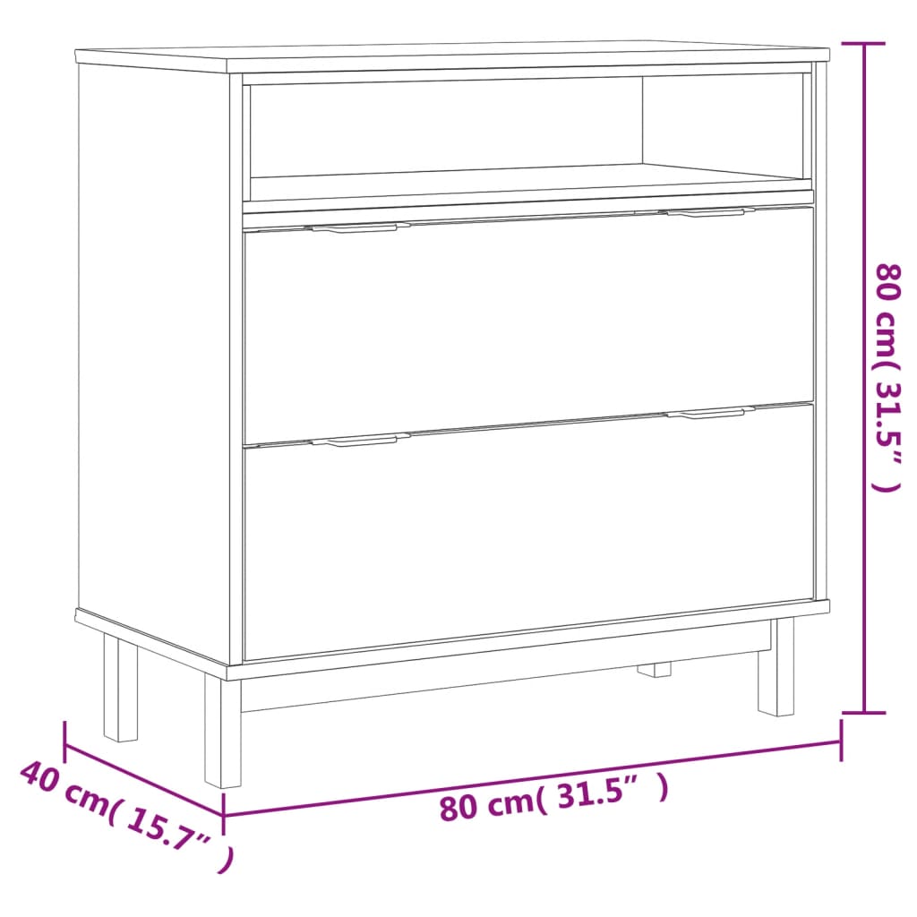 Drawer Cabinet FLAM Solid Wood Pine
