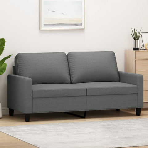 2-Seater Sofa Dark Grey Fabric