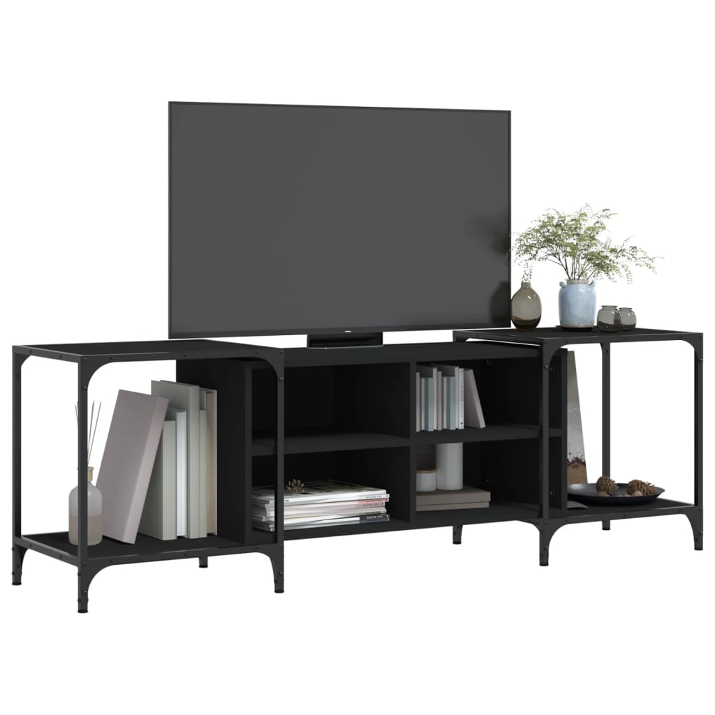 TV Cabinet Black Engineered Wood