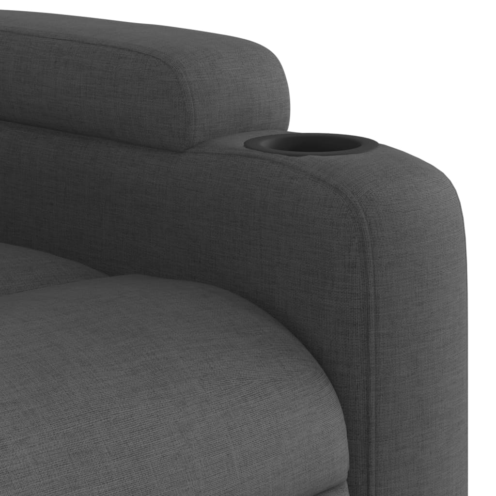 Dark Grey Fabric Recliner Chair Cup Holders | Simpledeals