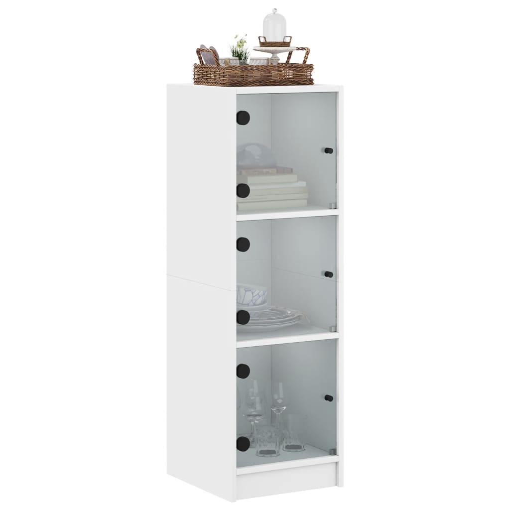 Highboard with Glass Doors  White
