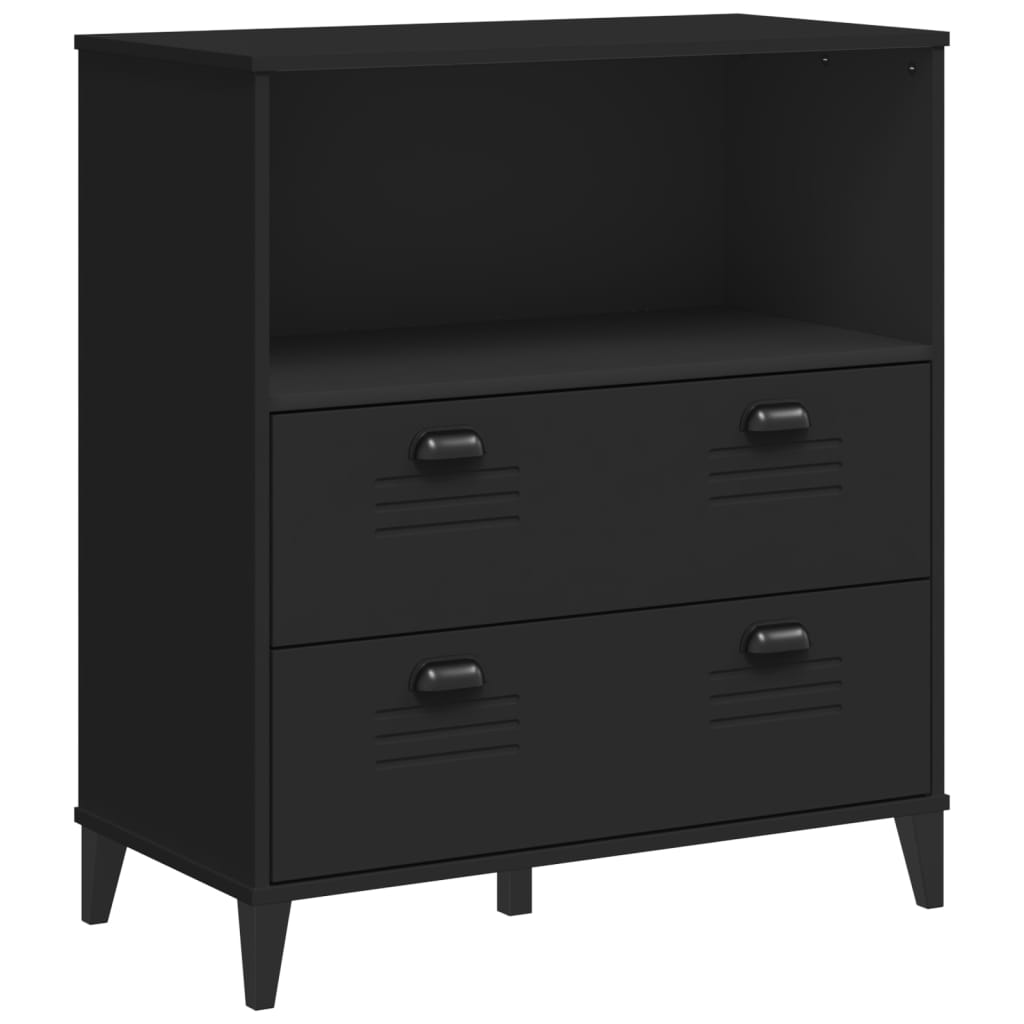 Highboard VIKEN Black Solid Wood Pine