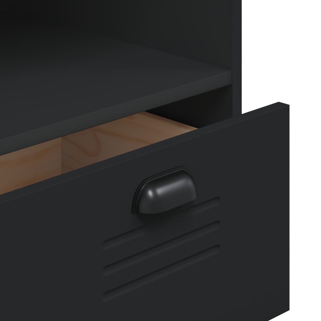 Highboard VIKEN Black Solid Wood Pine