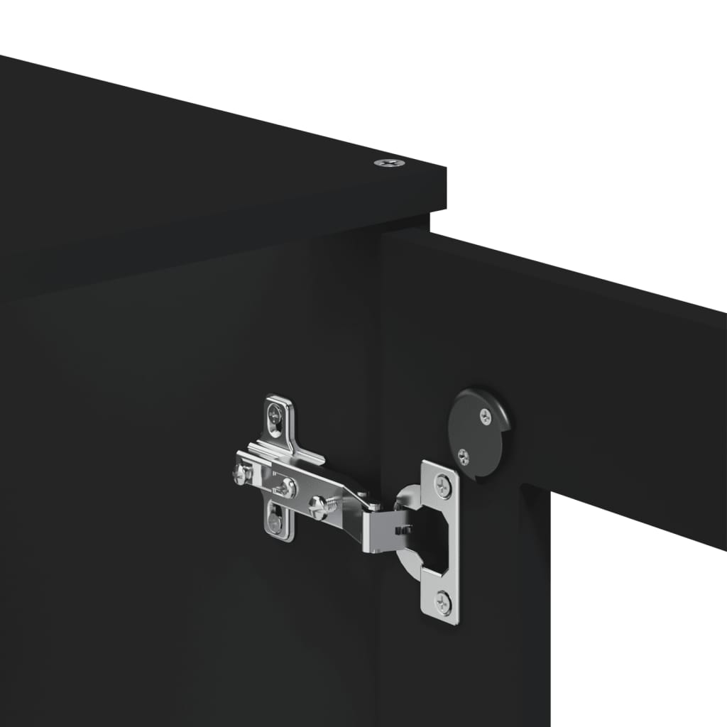Highboard VIKEN Black Solid Wood Pine