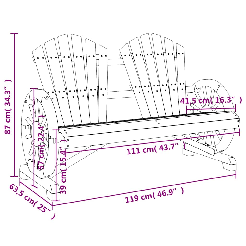 Garden Adirondack Chair 2-Seater - Outdoor Chairs - photo 9