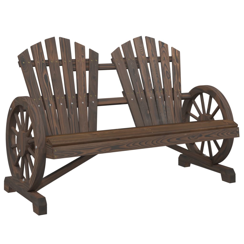 Wood finish - Garden Adirondack Chair 2-Seater Solid Wood Fir