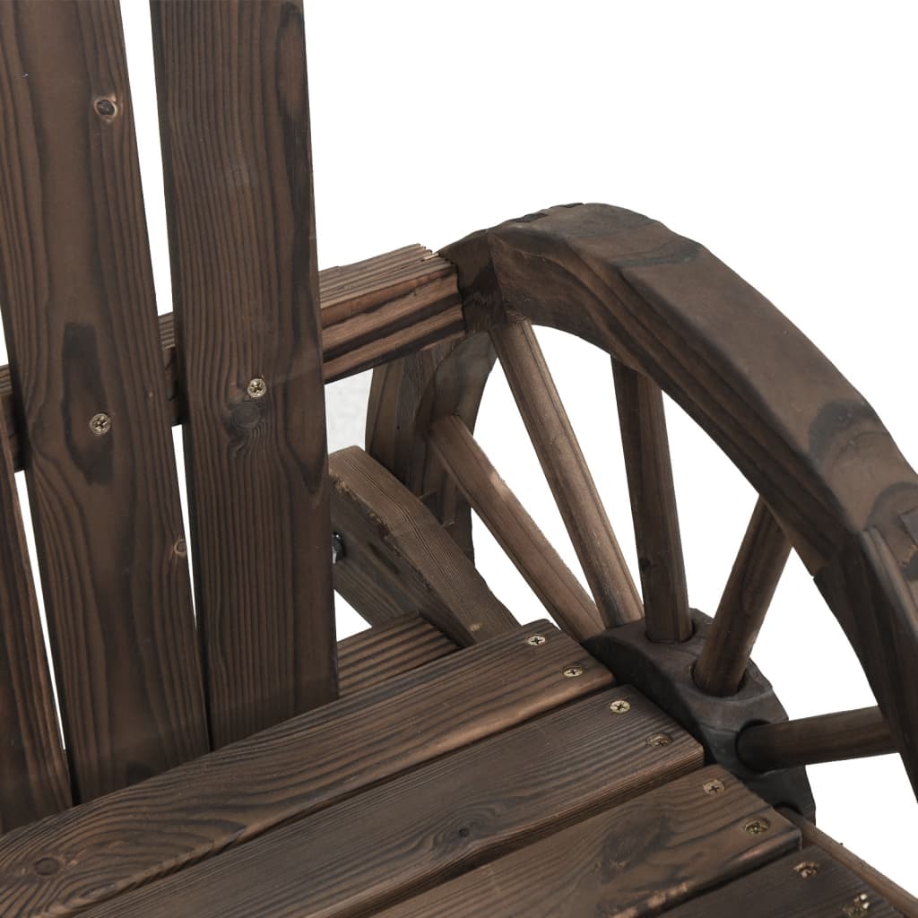 Garden Adirondack Chair 2-Seater Solid Wood Fir, Wood finish