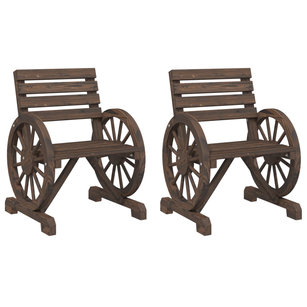 2 Pcs - Garden Chairs 2 pcs Solid Wood Fir