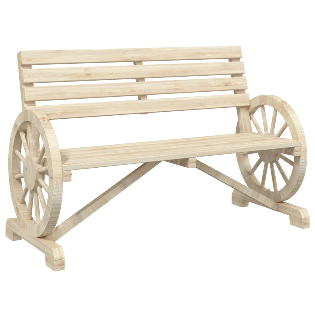 Wood finish - Garden Bench 2-Seater Solid Wood
