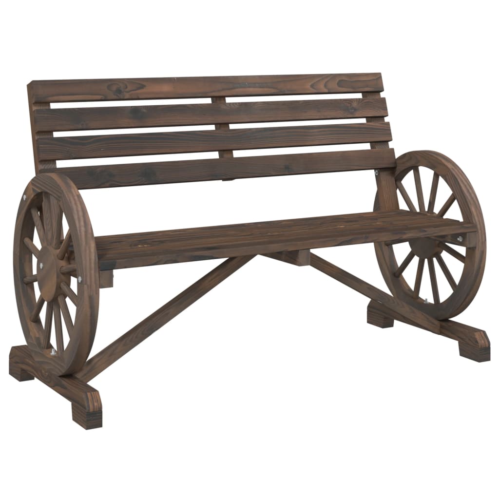Wood finish - Garden Bench 2-Seater Solid Wood Fir