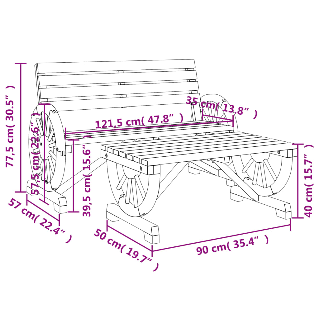 2 Piece Garden Lounge Set