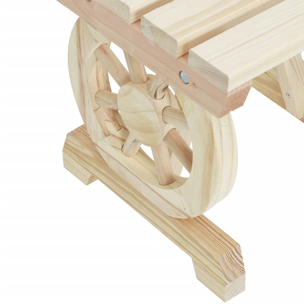 Garden Footstool - Solid Wood Fir, Wood finish