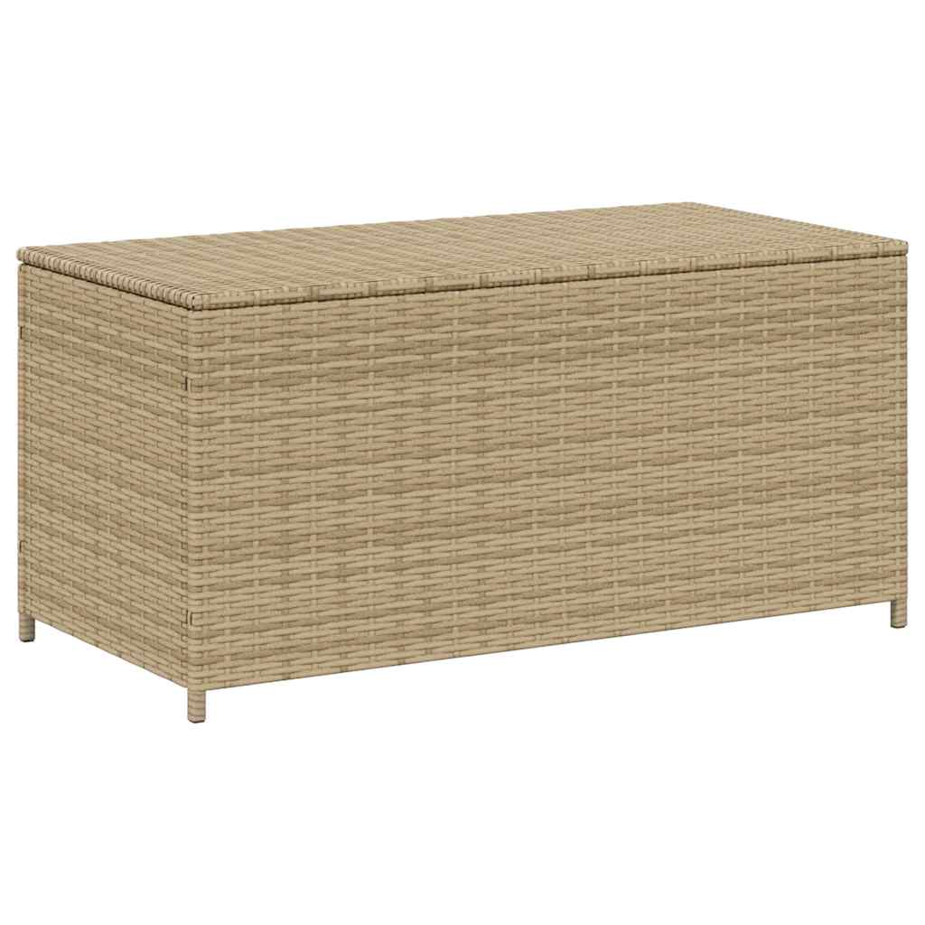 Beige colour - Garden Storage Box Mix Beige 190L Poly Rattan