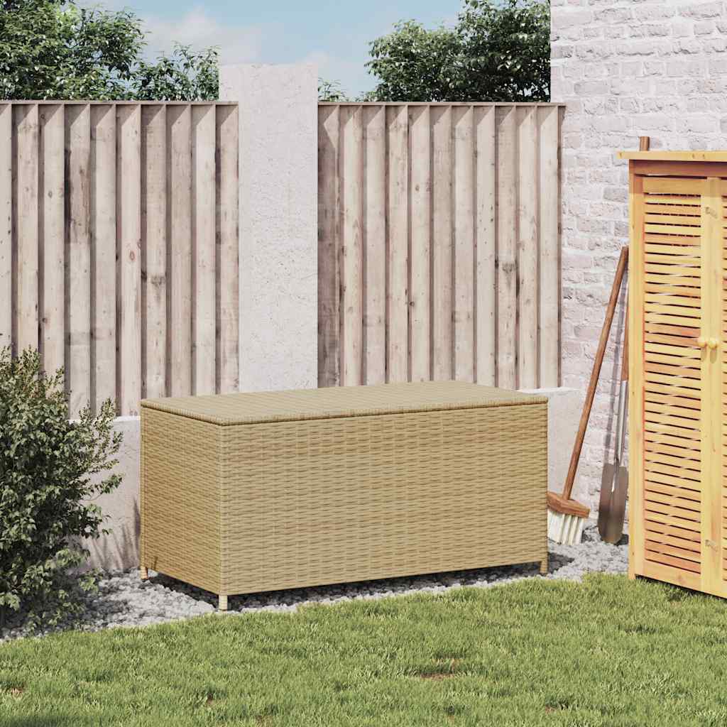 Garden Storage Box Mix Beige 190L Poly Rattan | Rattan finish