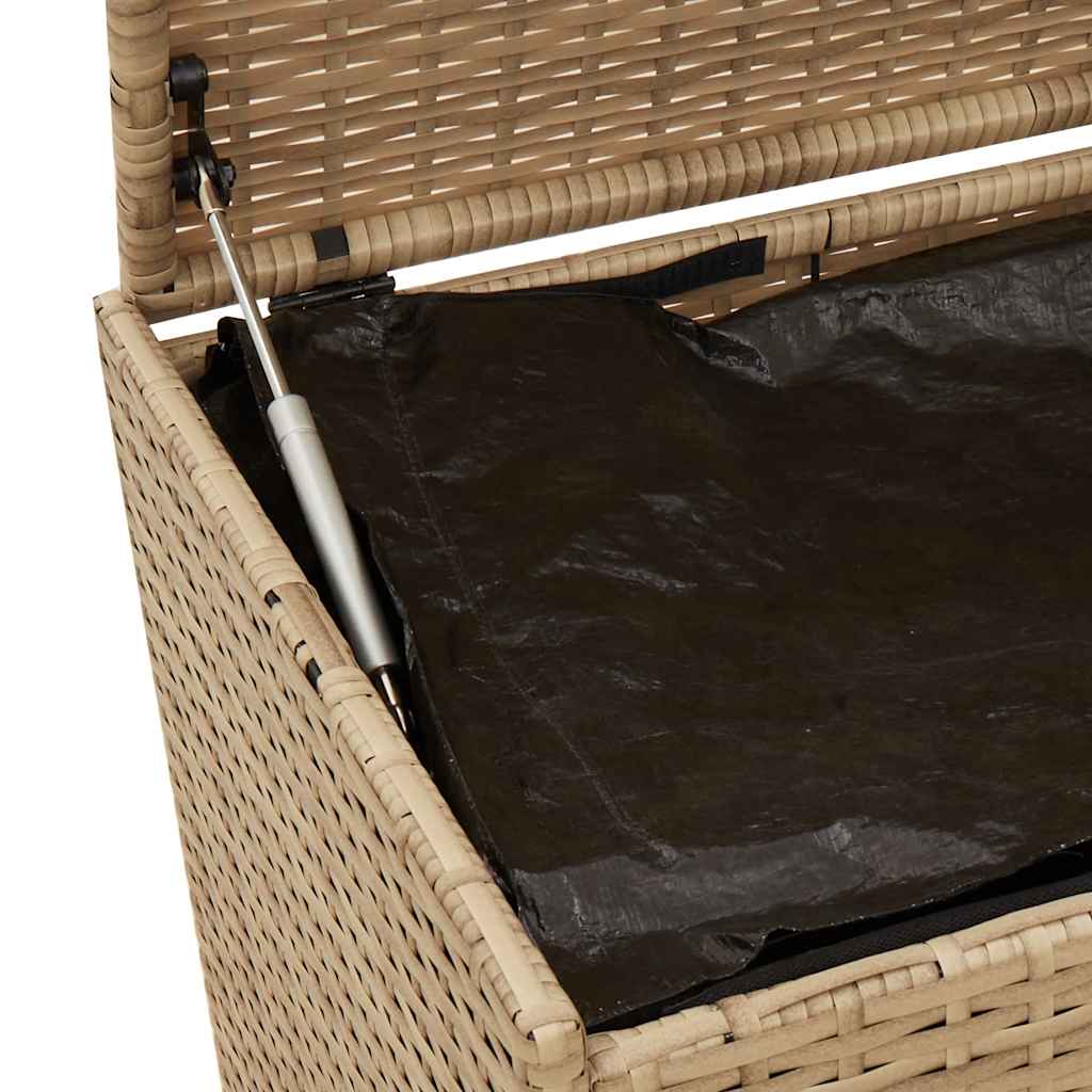 Garden Storage Box Mix Beige 190L Poly Rattan, Outdoor Storage Boxes