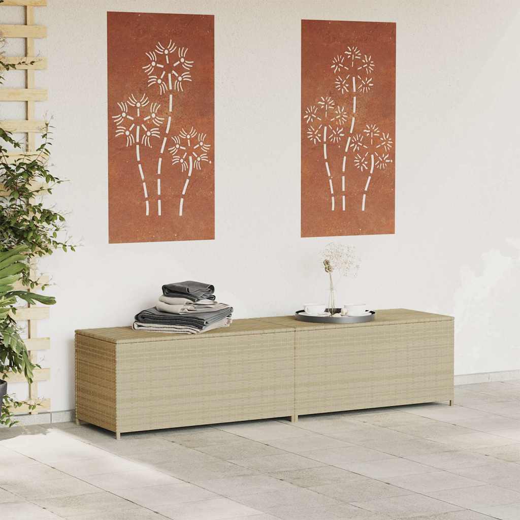 Garden Storage Box Mix Beige 469L Poly Rattan | Rattan finish