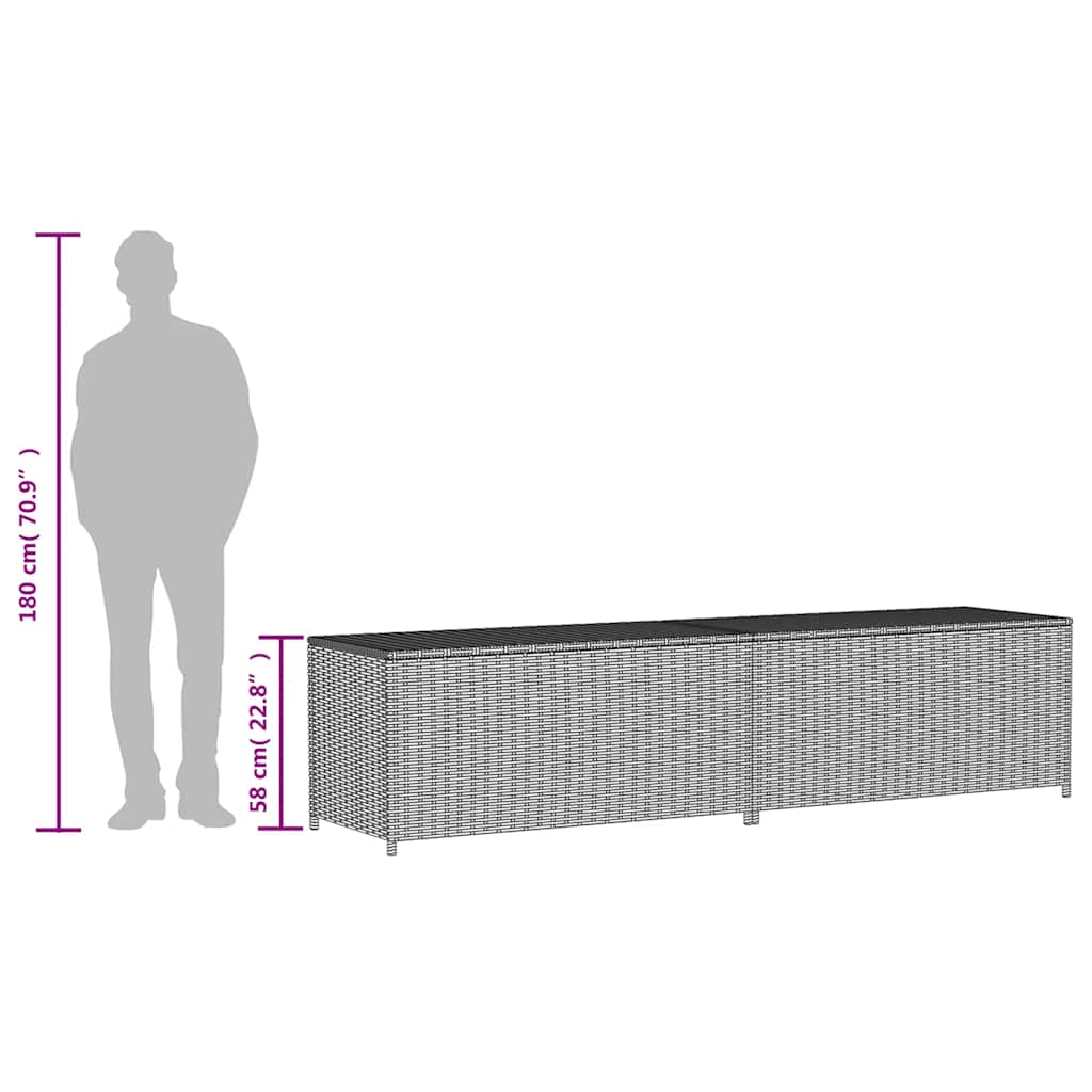 Garden Storage Box Mix Beige 469L Poly Rattan with Outdoor Storage Boxes