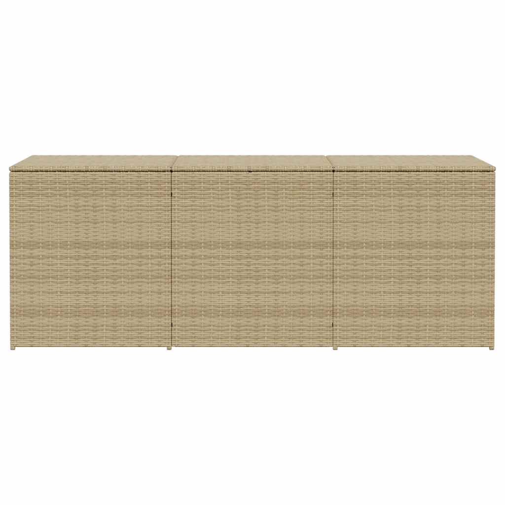 Garden Storage Box Mix Beige 984L Poly Rattan
