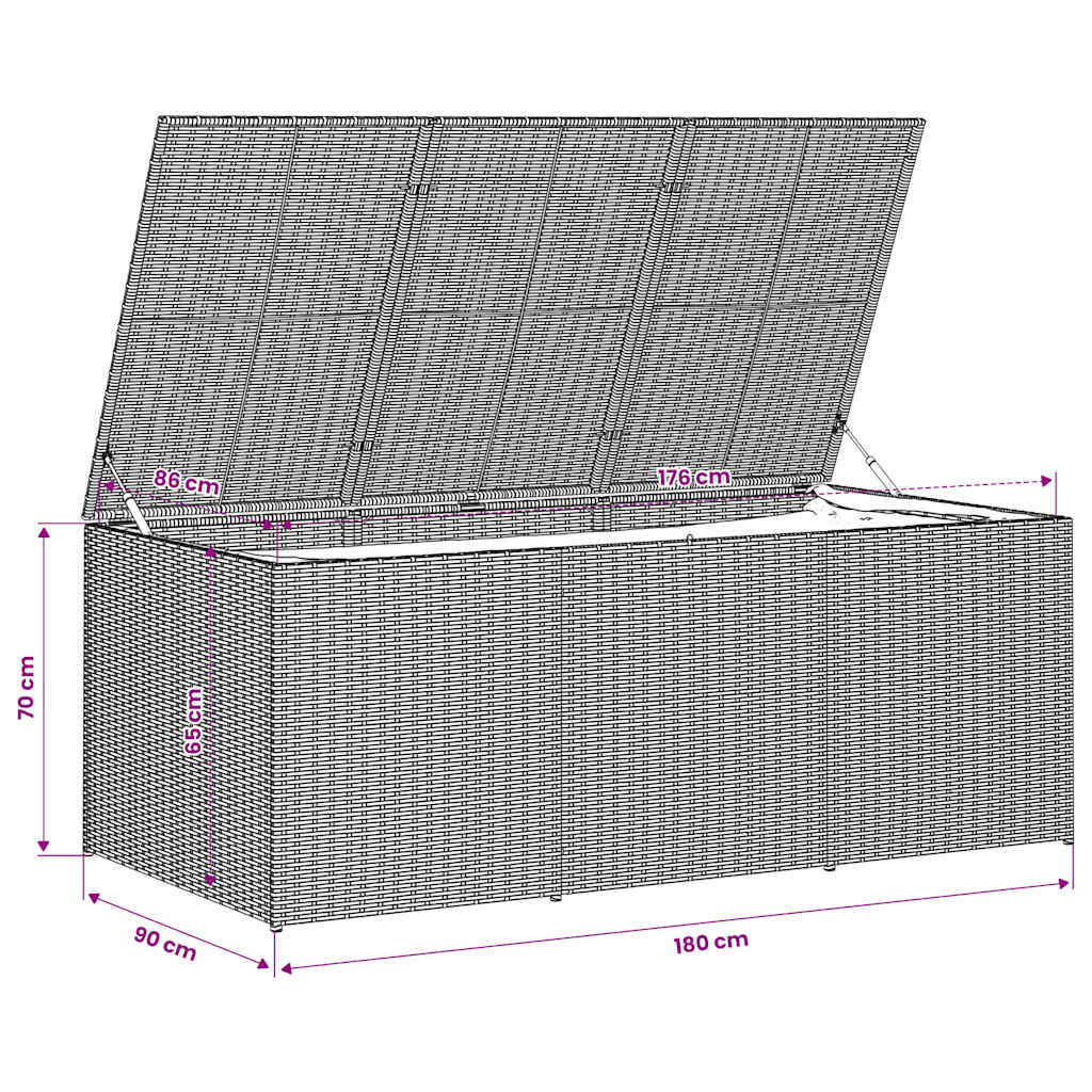 Garden Storage Box Mix Beige 984L Poly Rattan