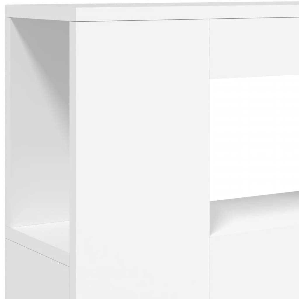 LED Metal Headboard Black/White