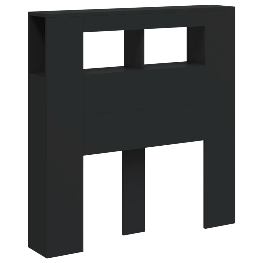 LED Metal Headboard Black/White