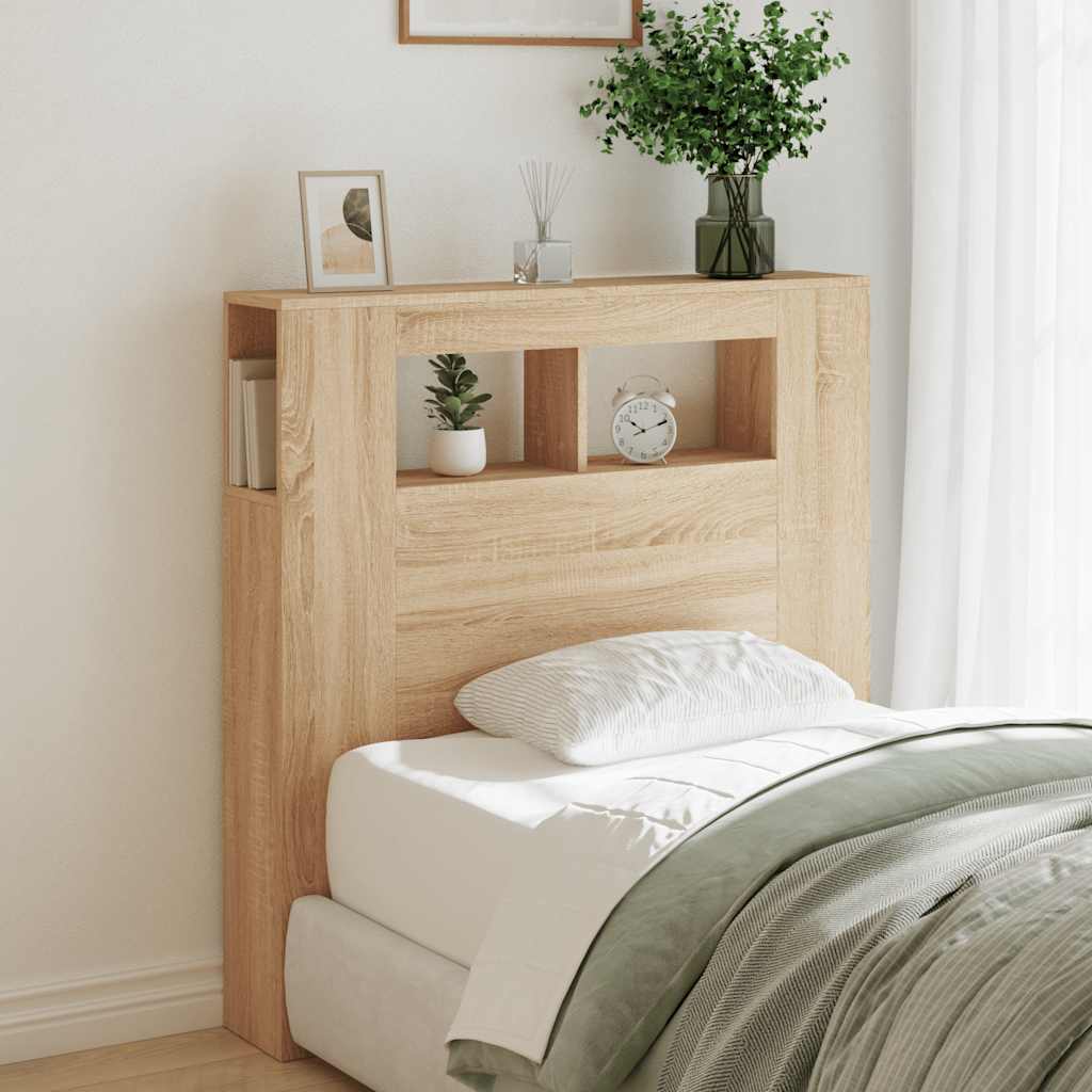 LED Metal Headboard Black/White