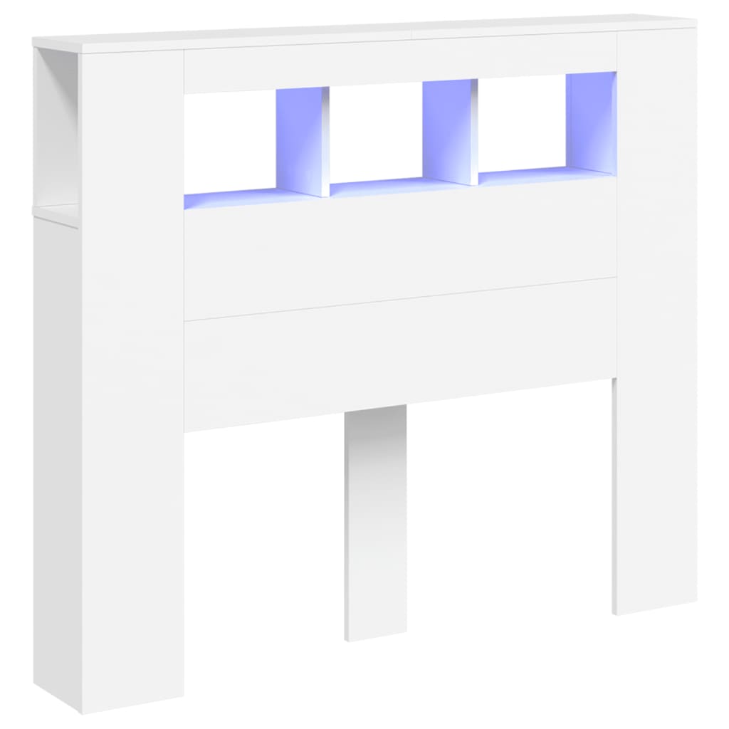 LED Metal Headboard Black/White
