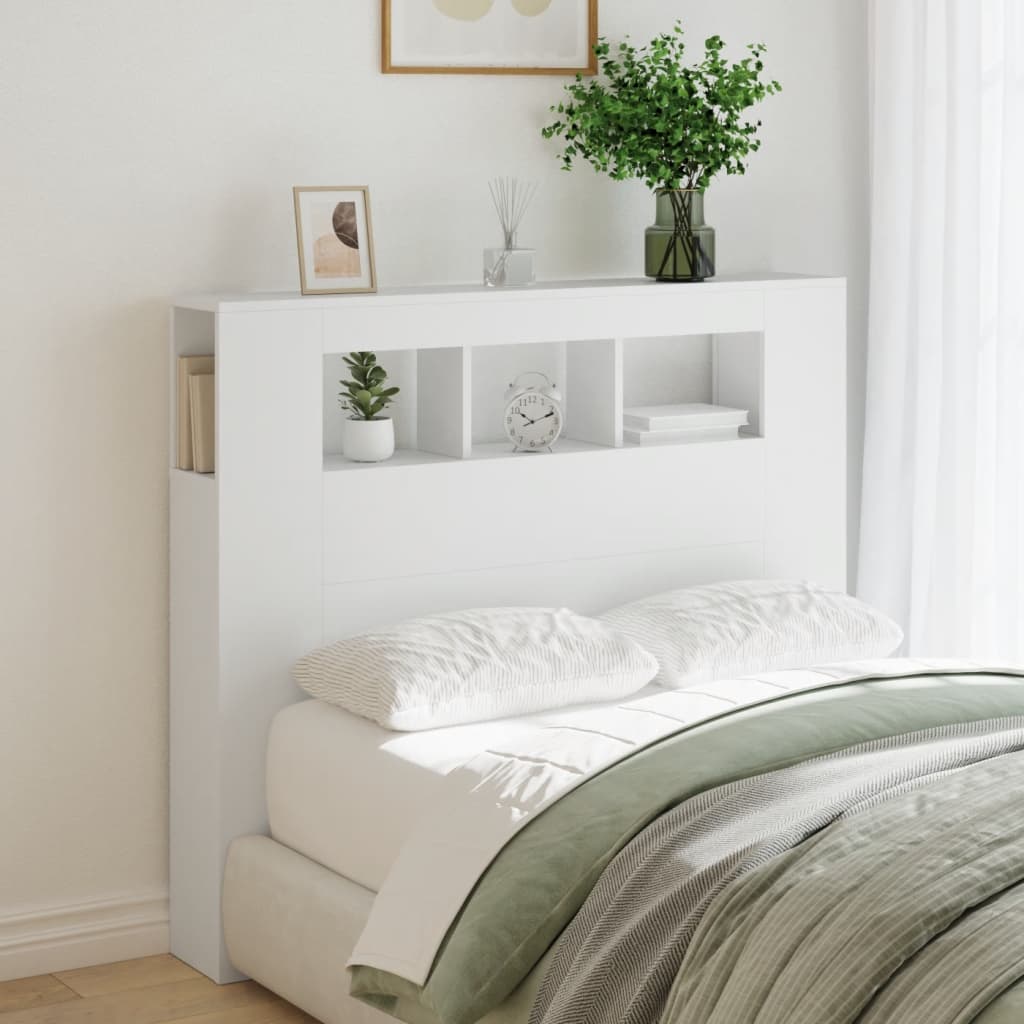 LED Metal Headboard Black/White