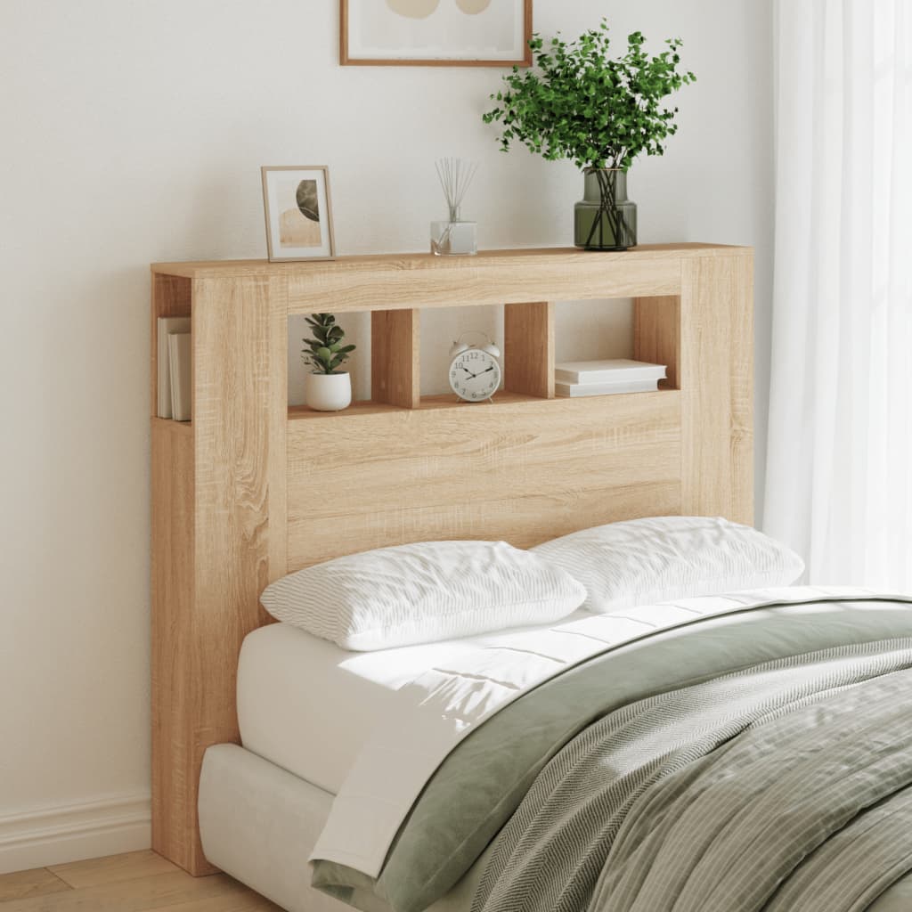 LED Metal Headboard Black/White