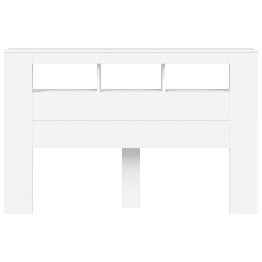 LED Metal Headboard Black/White