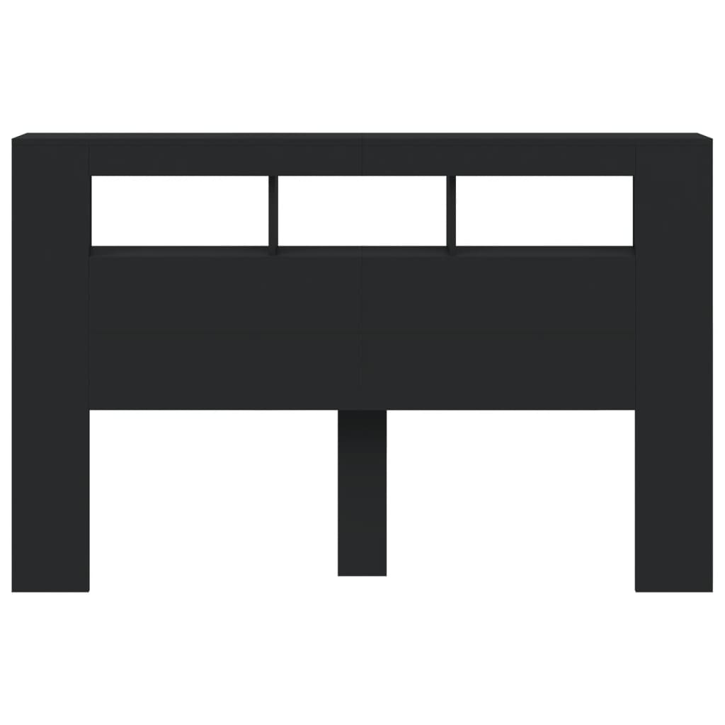 LED Metal Headboard Black/White