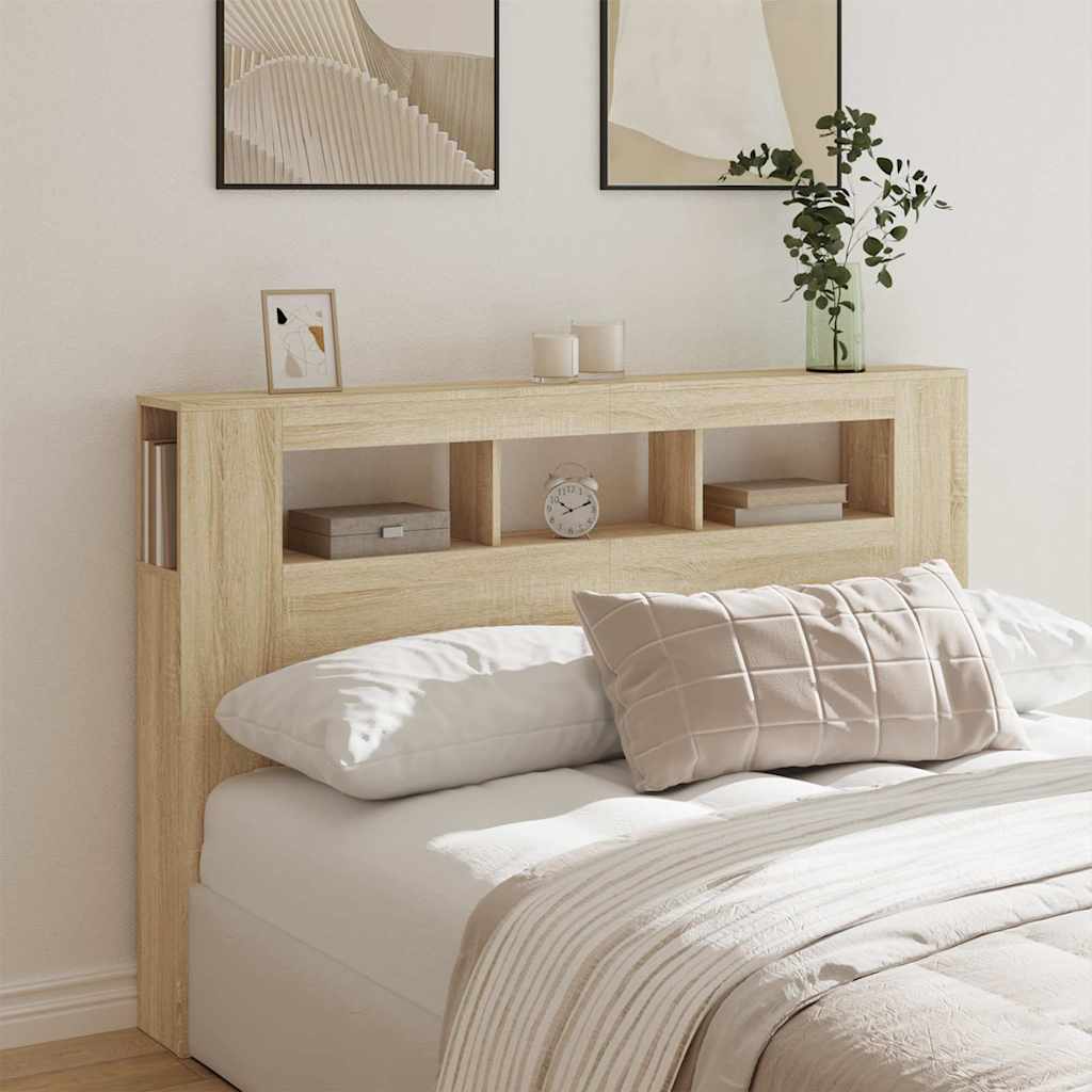 LED Metal Headboard Black/White