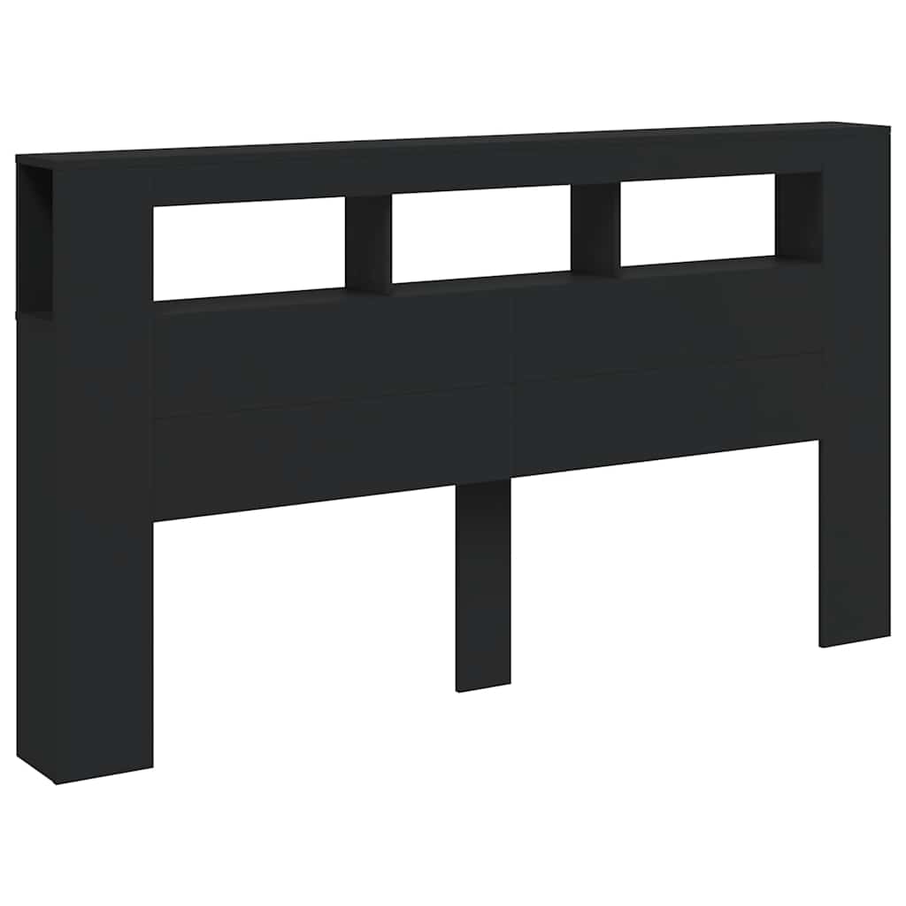 LED Metal Headboard Black/White