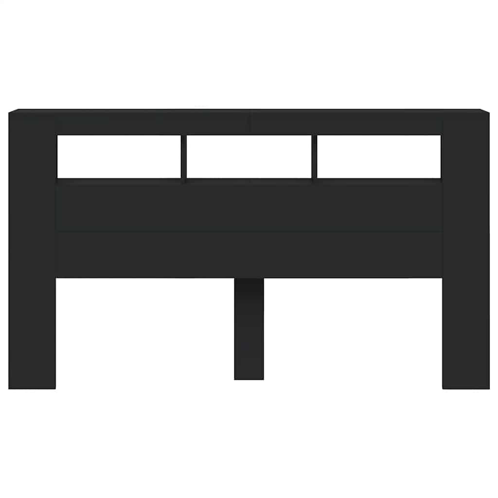 LED Metal Headboard Black/White
