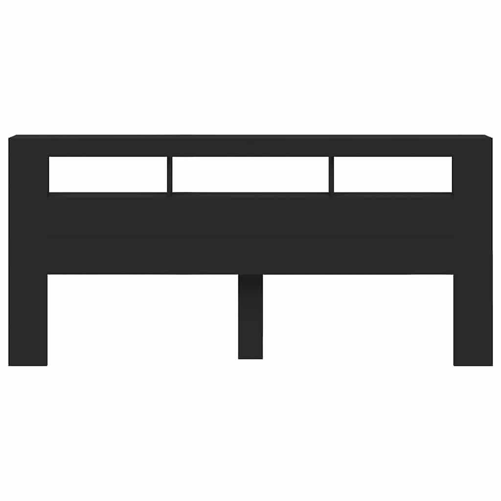 LED Metal Headboard Black/White