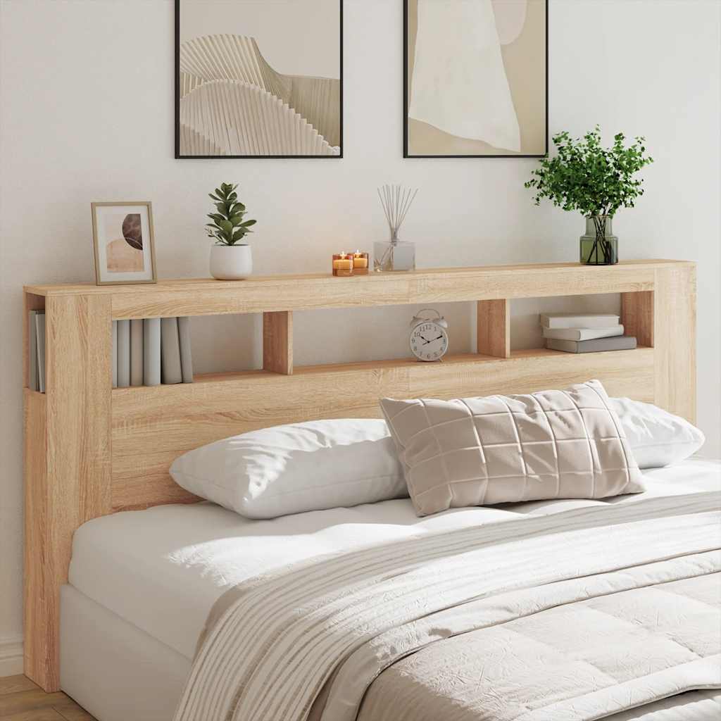 LED Metal Headboard Black/White