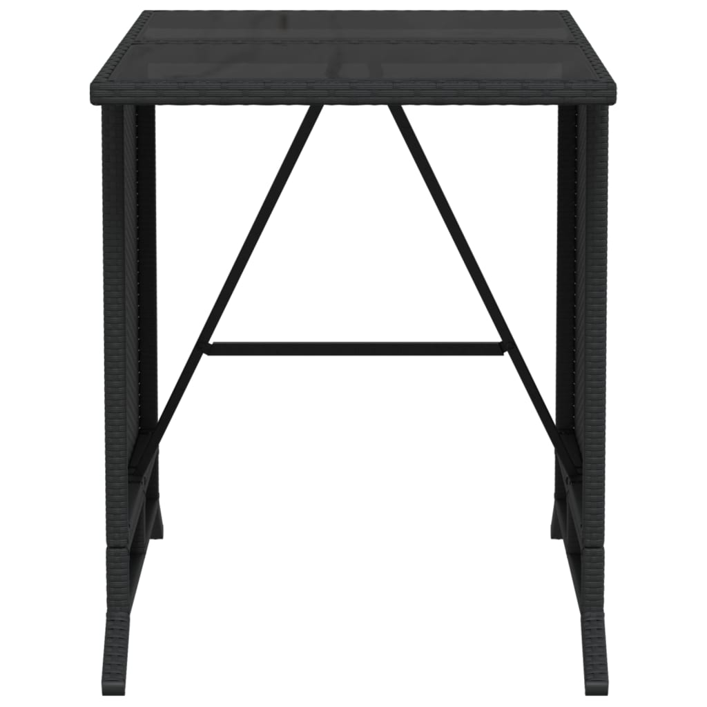 3 Piece Bistro Set with Cushions Black Poly Rattan with Outdoor Furniture Sets