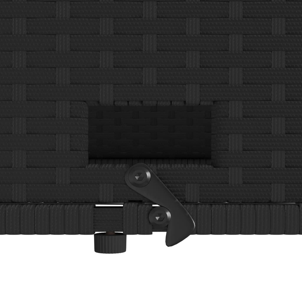 Garden Sofa with Cushions 2-Seater Black Poly Rattan, Black colour
