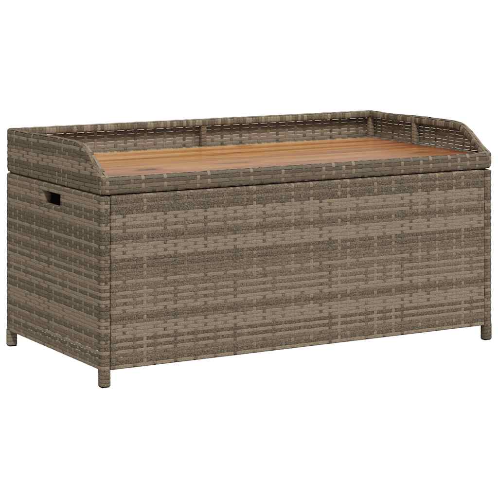 Grey colour - Storage Bench Grey Poly Rattan and Acacia Wood