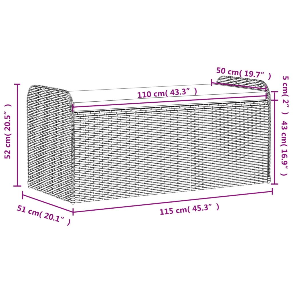 Storage Bench Cushion-Brown